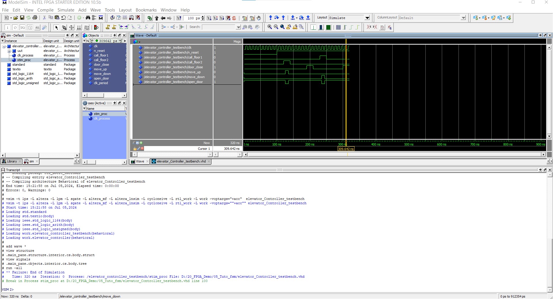 elvator test bench