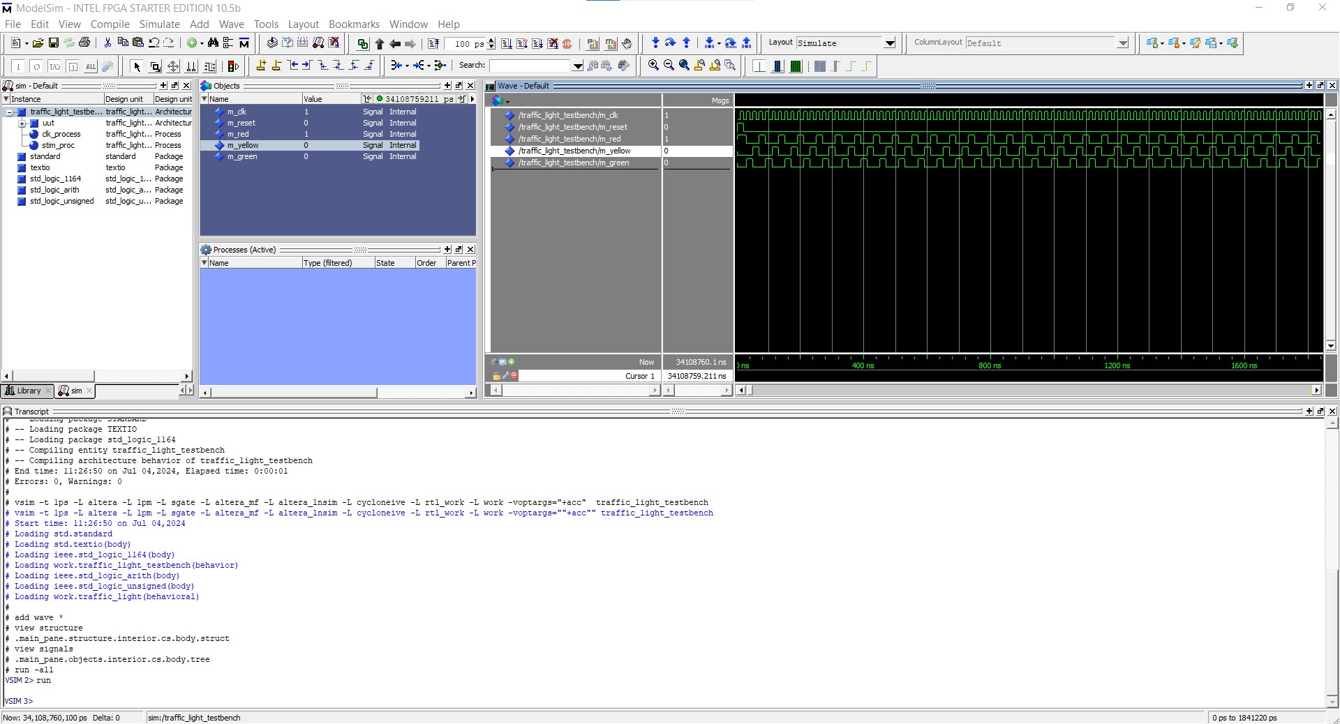 traffic light testbench